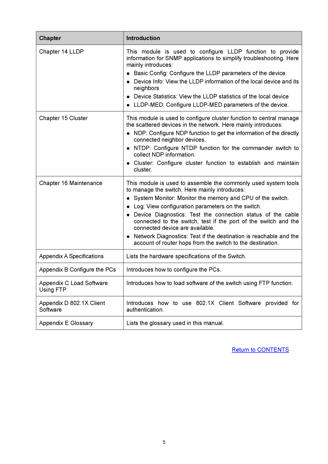 TP-Link TL-SG3424P manual Return to Contents 