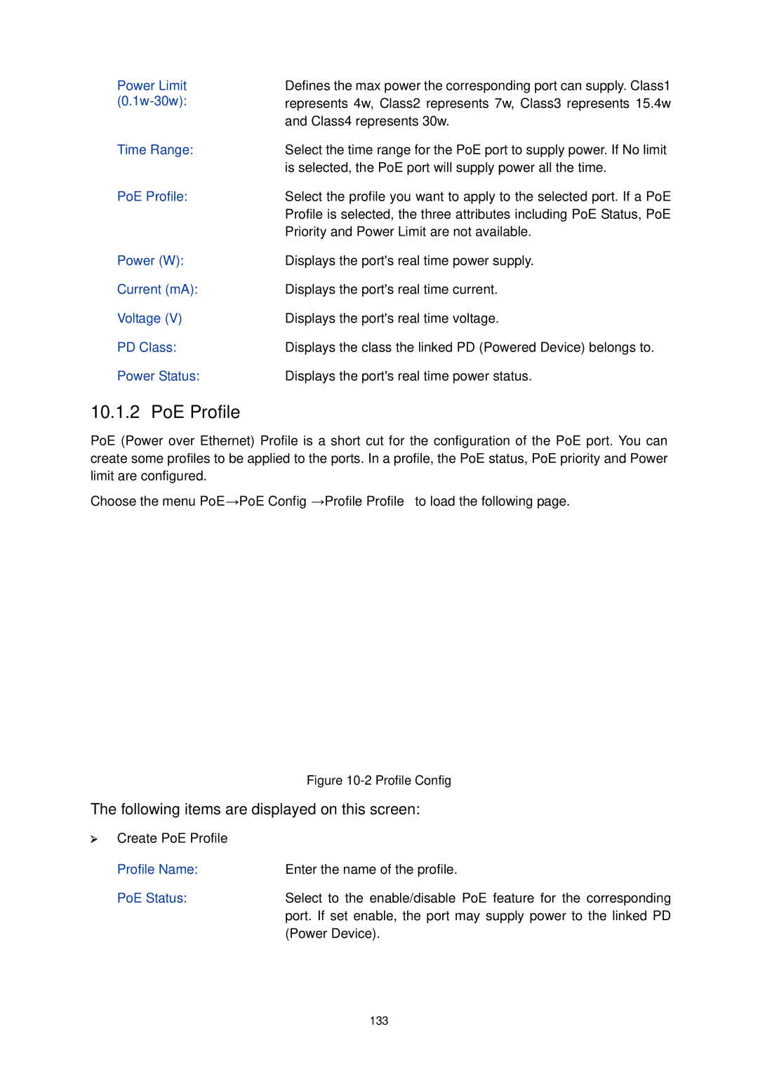 TP-Link TL-SG3424P manual PoE Profile 