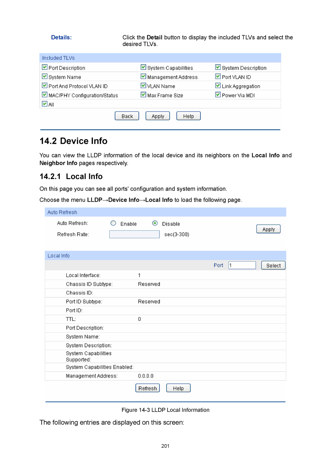 TP-Link TL-SG3424P manual Device Info, Local Info, Details 