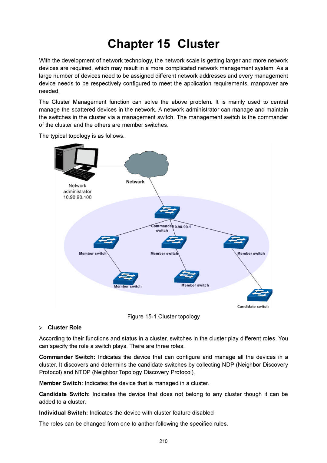 TP-Link TL-SG3424P manual ¾ Cluster Role 