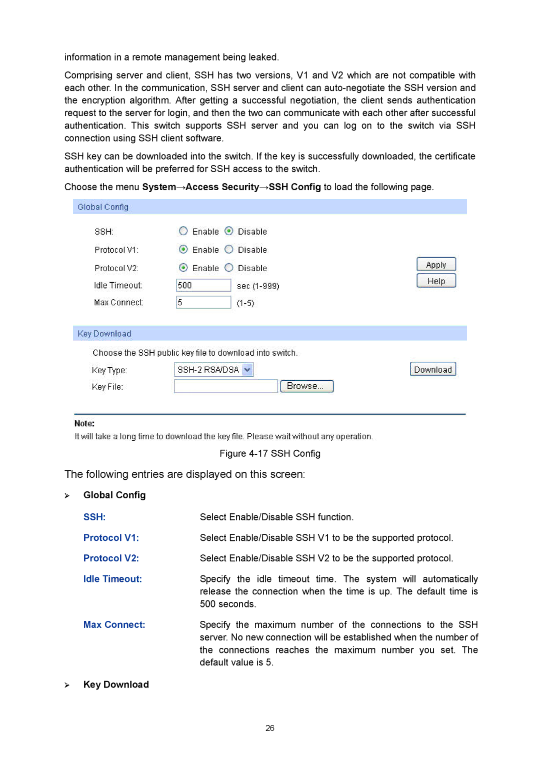 TP-Link TL-SG3424P manual Protocol, Idle Timeout, Max Connect 