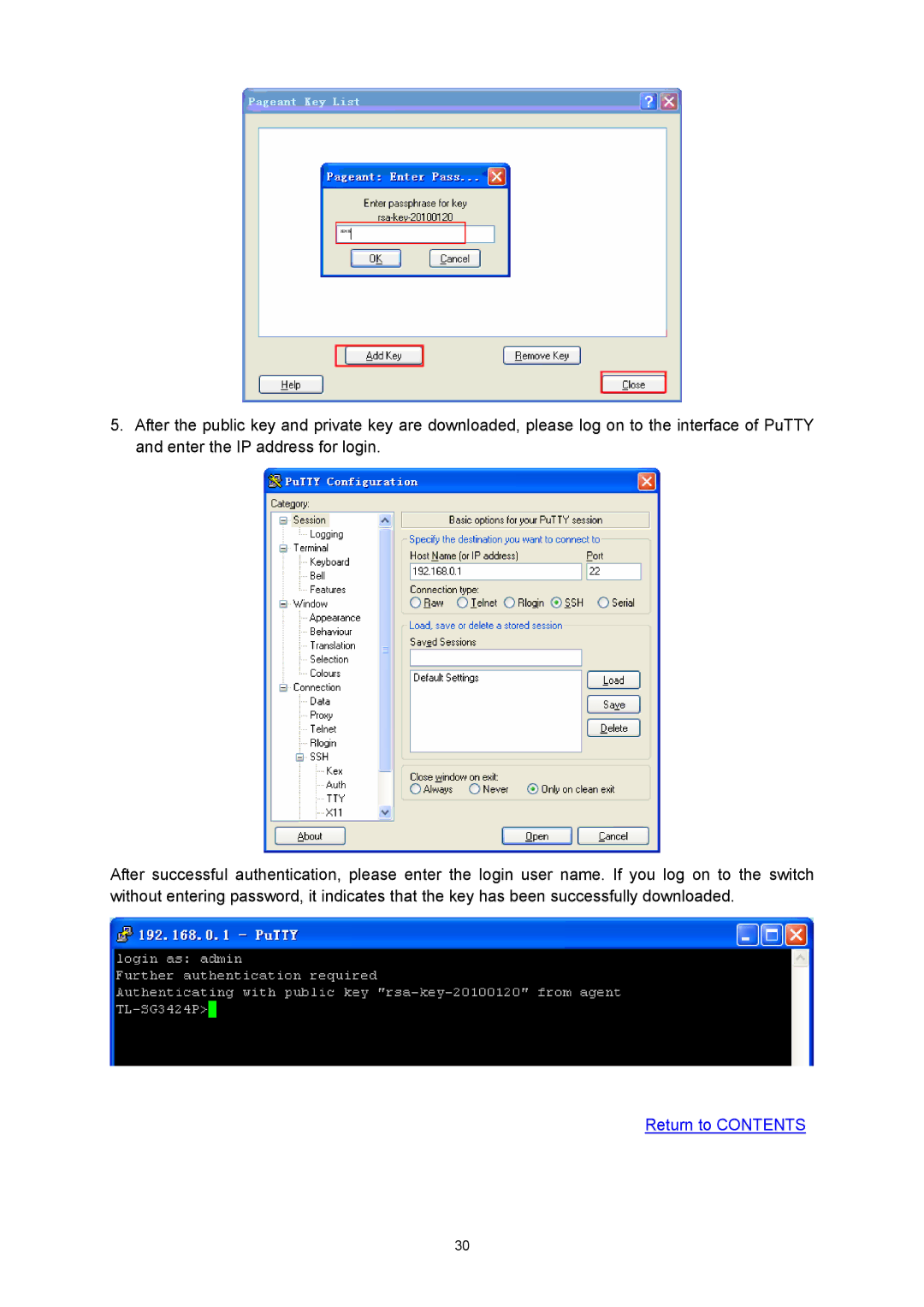 TP-Link TL-SG3424P manual Return to Contents 