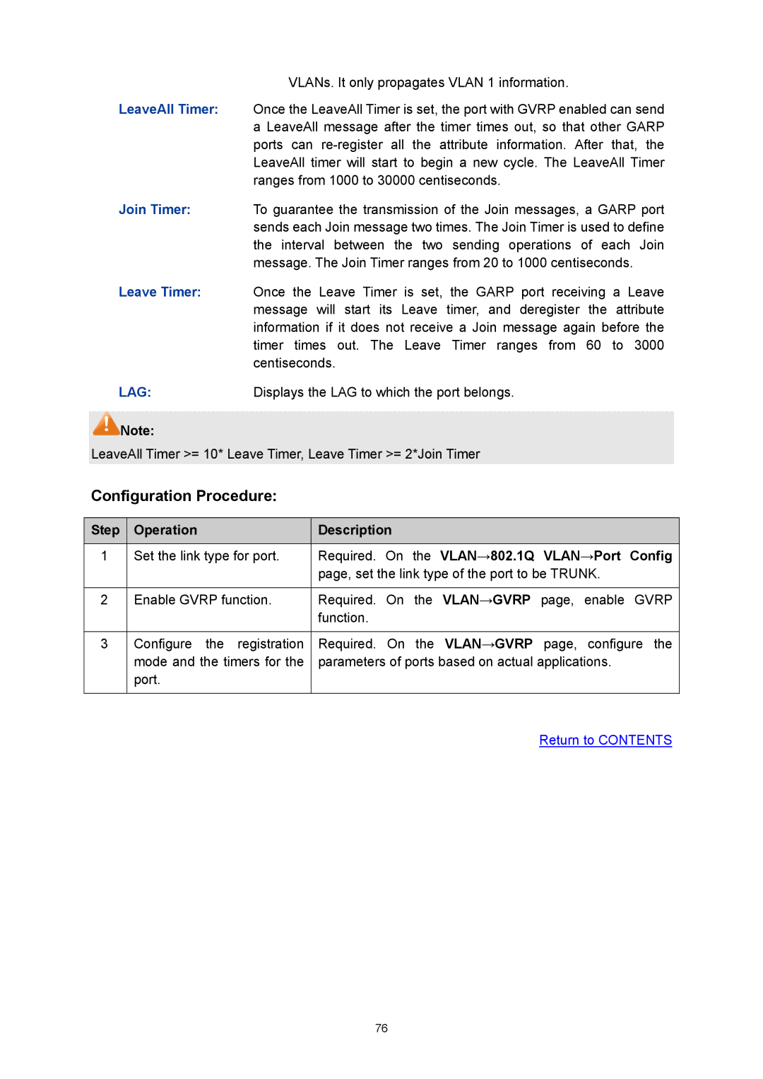 TP-Link TL-SG3424P manual Configuration Procedure 