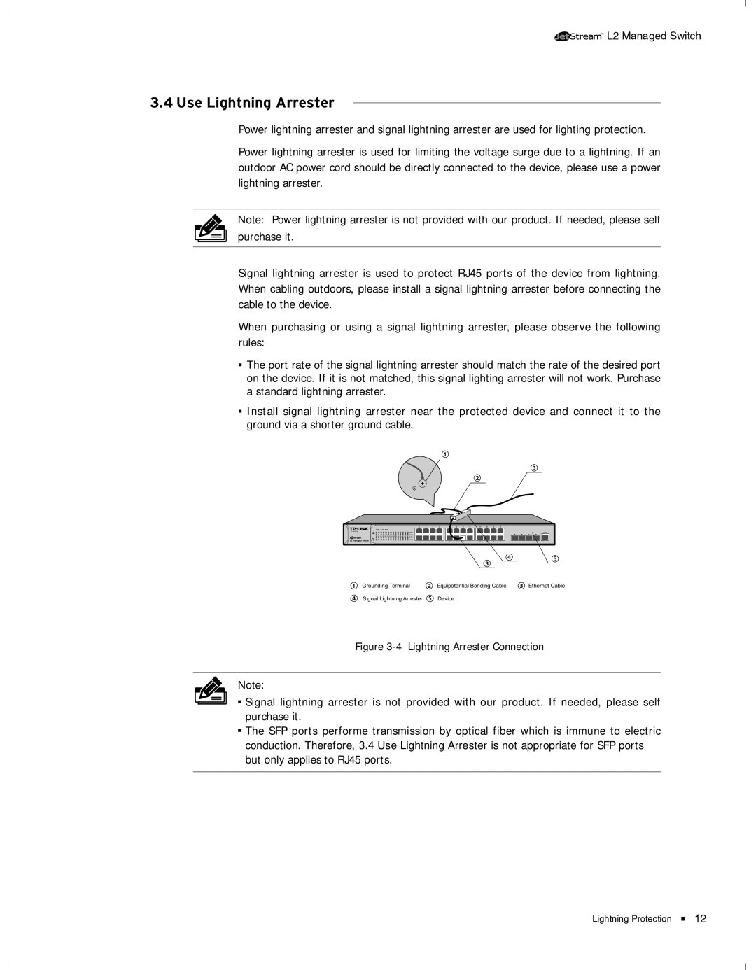 TP-Link TL-SG5428, TL-SG5412F manual 3333Use Lightning Arrester 