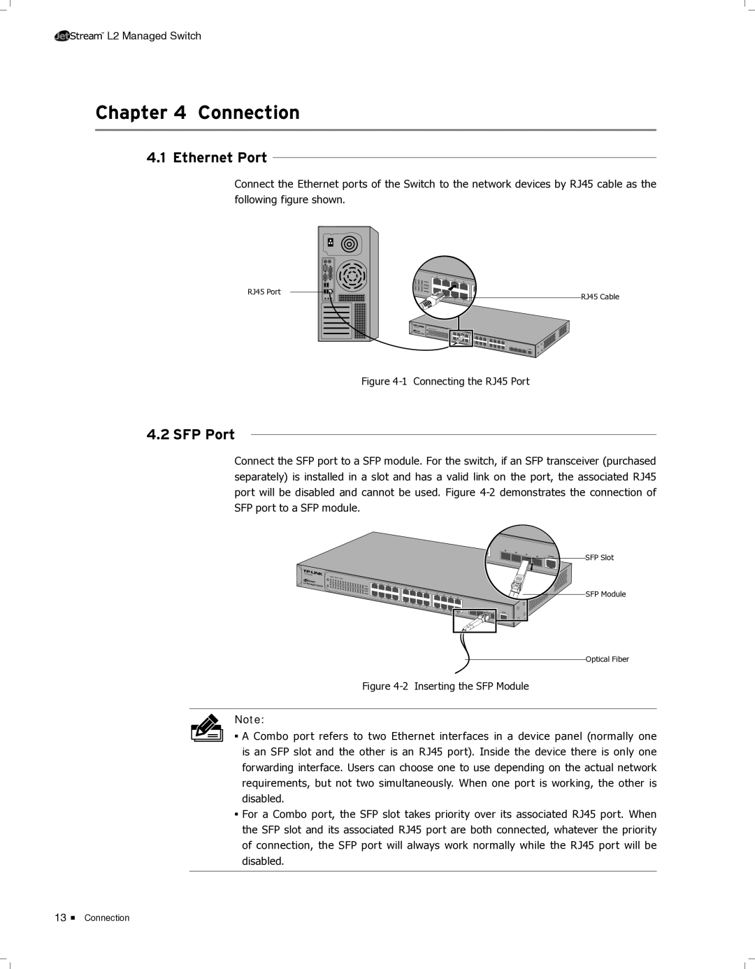 TP-Link TL-SG5412F, TL-SG5428 manual CCCCCCCCCCCConnection, Ethernet Port, 4444SFP Port 