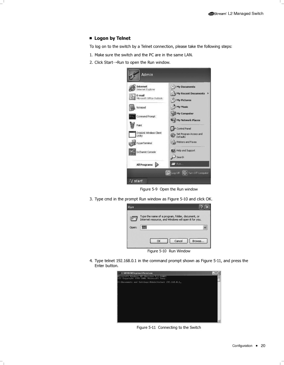 TP-Link TL-SG5428, TL-SG5412F manual Logon by Telnet 