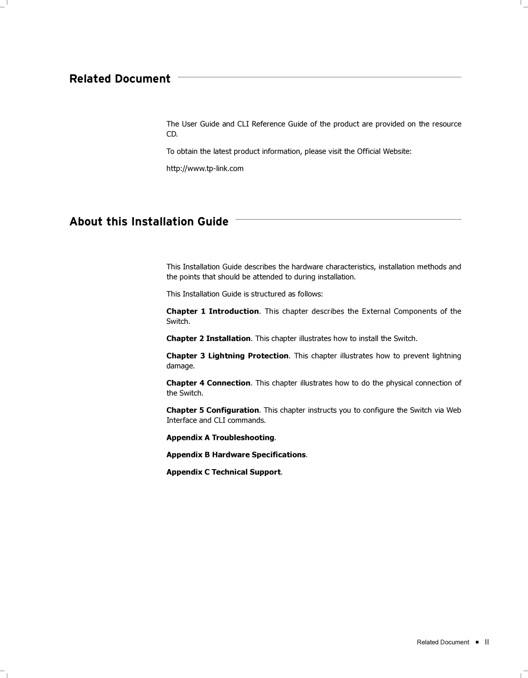 TP-Link TL-SG5428, TL-SG5412F manual Related Document 