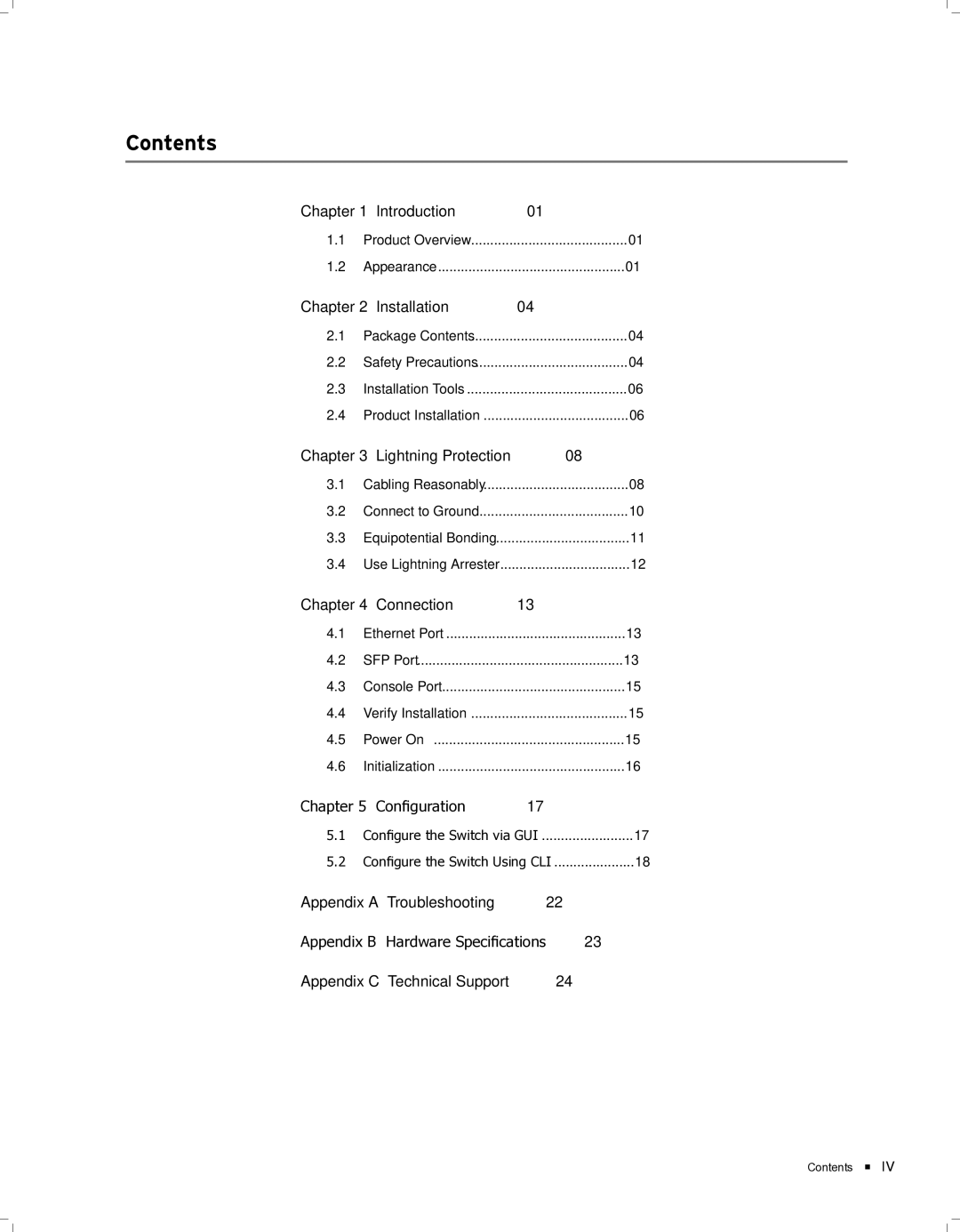 TP-Link TL-SG5428, TL-SG5412F manual Contents 