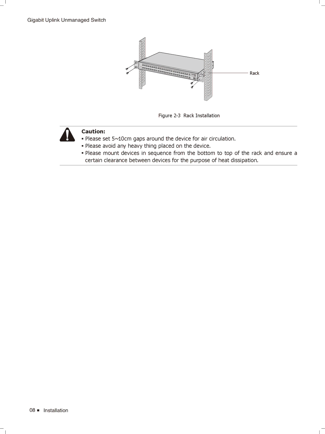 TP-Link TL-SL1226, TL-SL1351 manual Rack Installation 