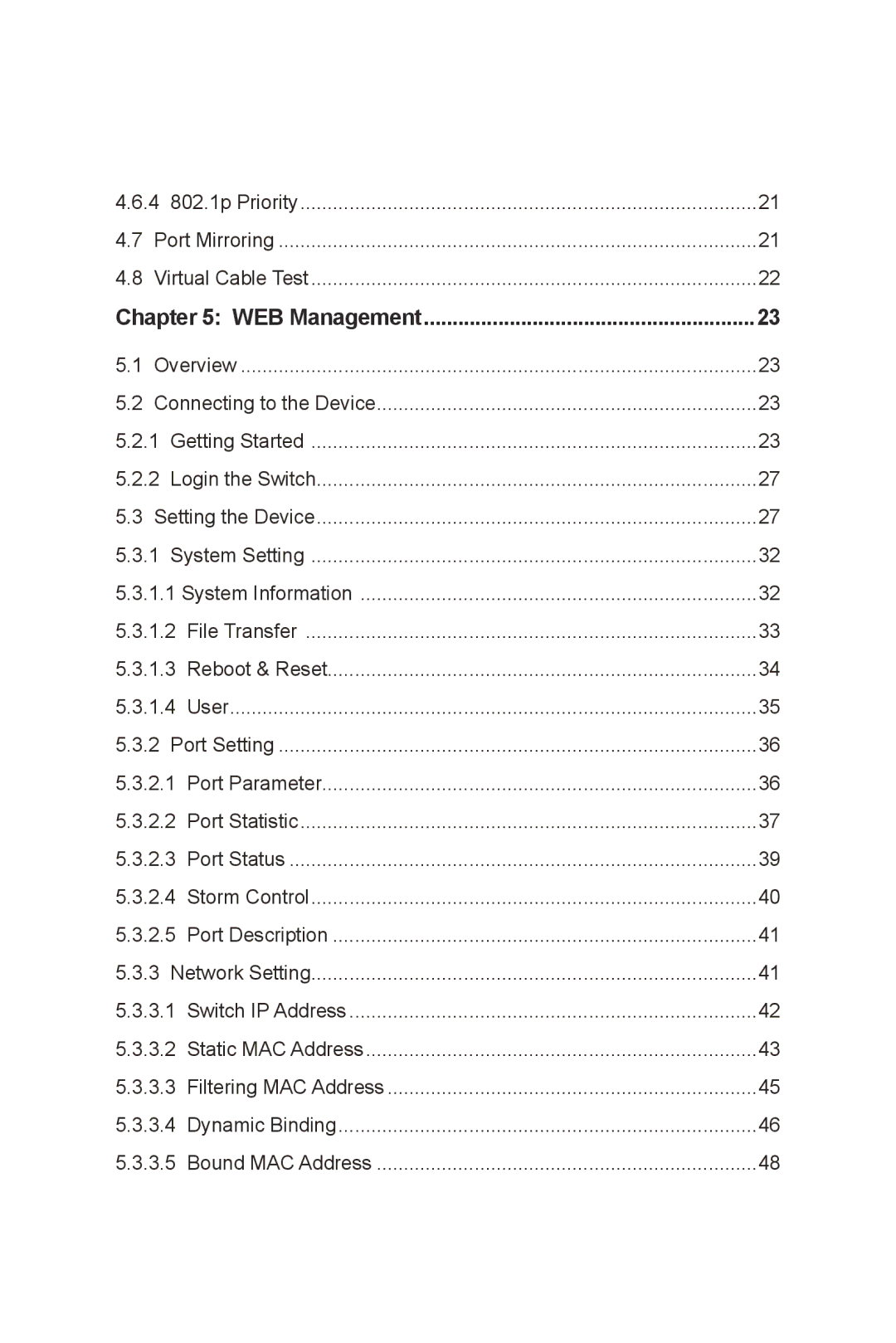 TP-Link TL-SL2452WEB, TL-SL2210WEB, TL-SL2218WEB, TL-SG2109WEB, TL- SL2428WEB manual WEB Management 