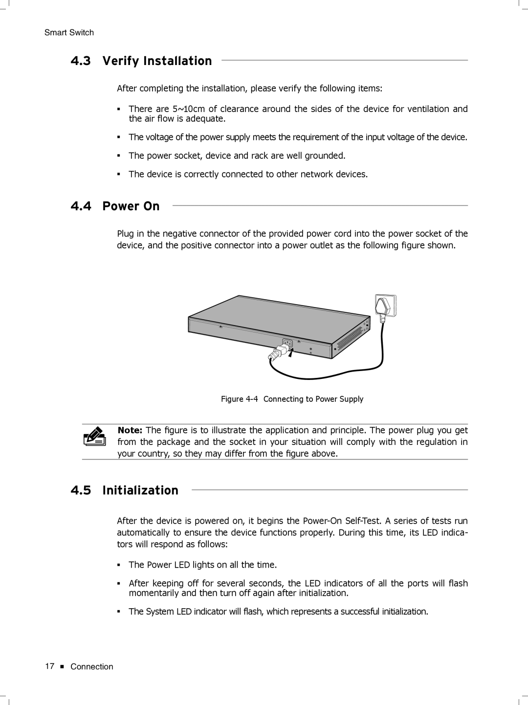 TP-Link TL-SL2218, TL-SL2452, TL-SL2428, TL-SL2210 manual Verify Installation, Power On, Initialization 