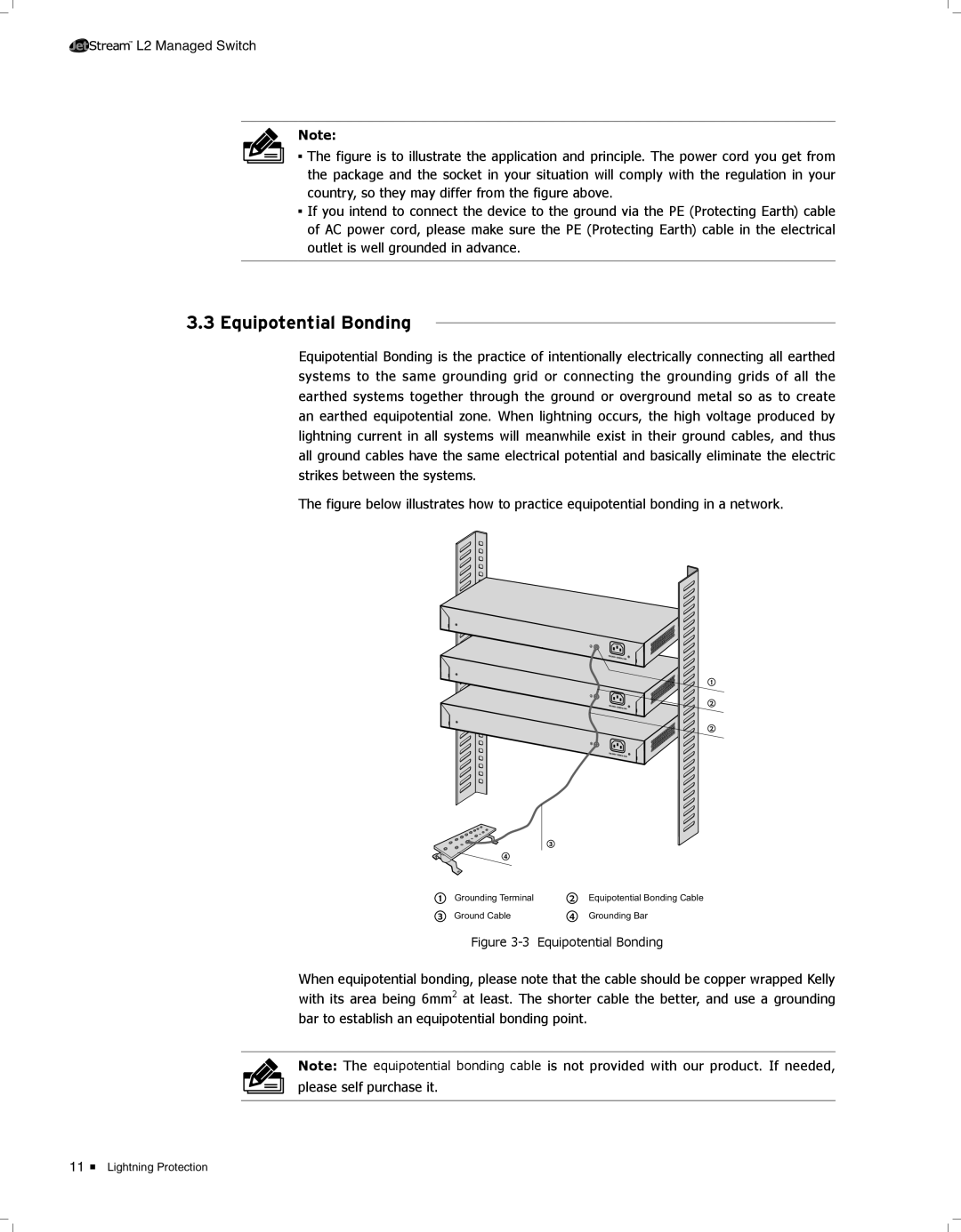 TP-Link TL-SL3428 manual 3333Equipotential Bonding 