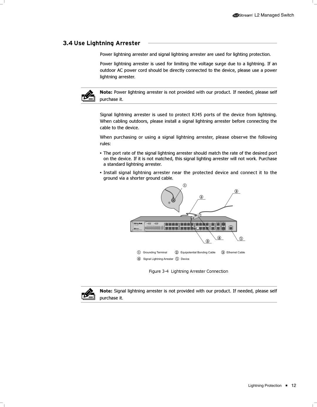 TP-Link TL-SL3428 manual 3333Use Lightning Arrester 