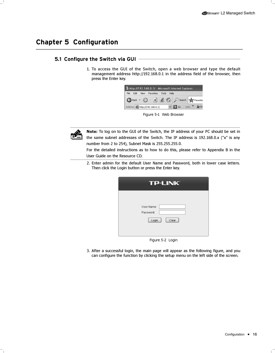 TP-Link TL-SL3428 manual CCCCCCCCCCCConfiguration, Configure the Switch via GUI 