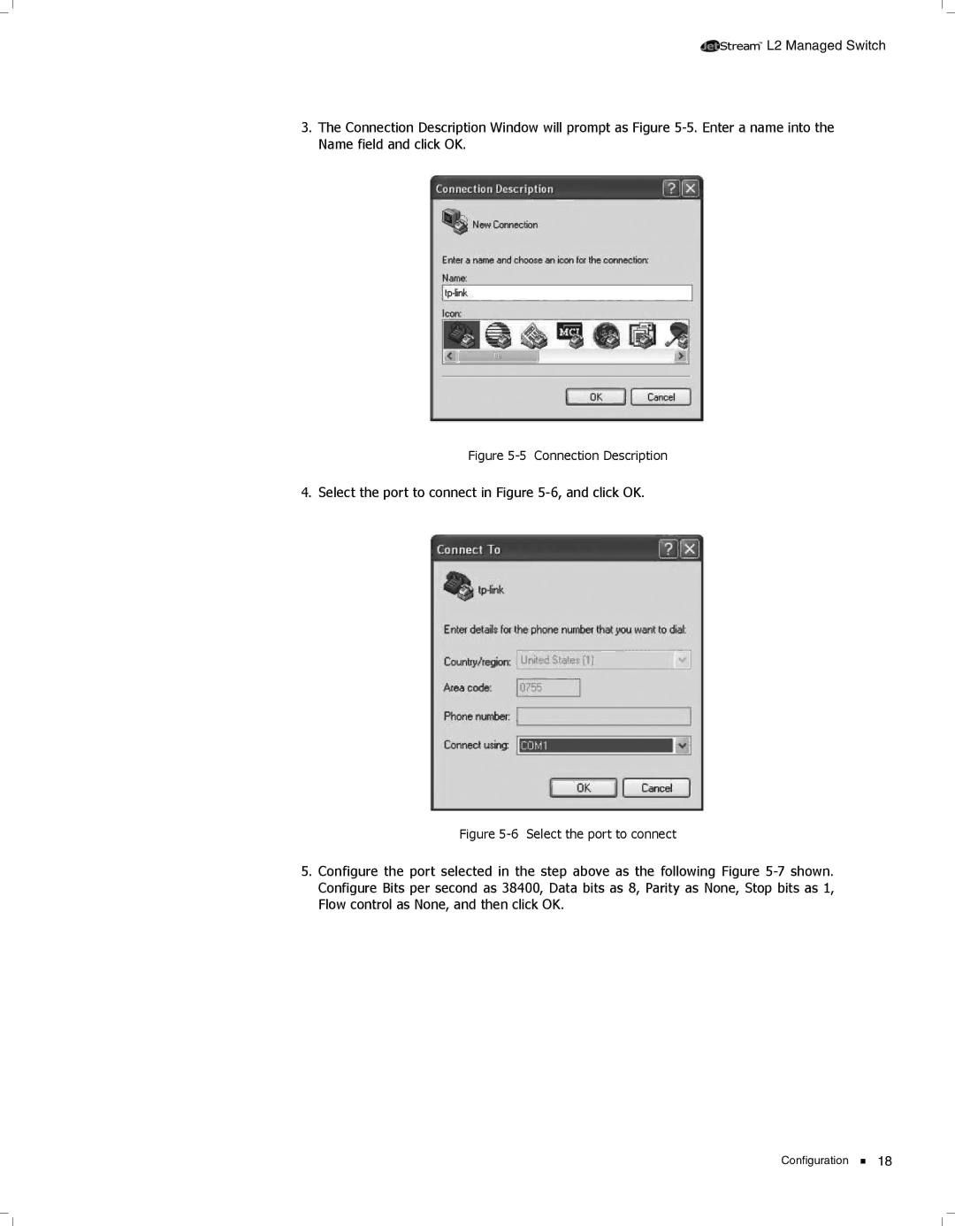 TP-Link TL-SL3428 manual Select the port to connect in -6, and click OK 