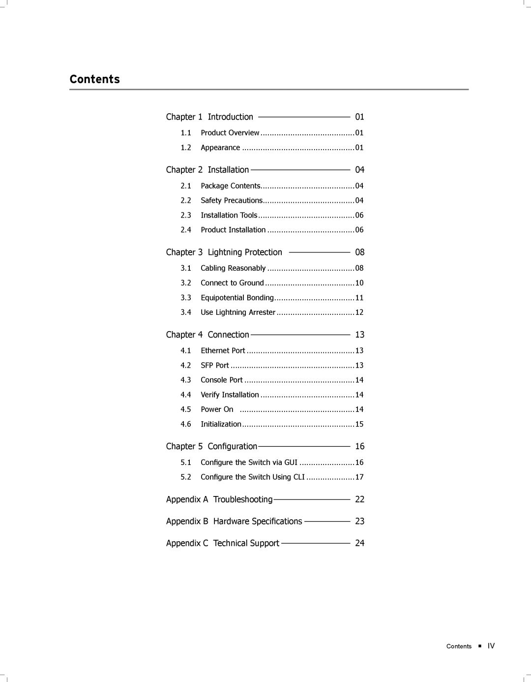 TP-Link TL-SL3428 manual Contents 