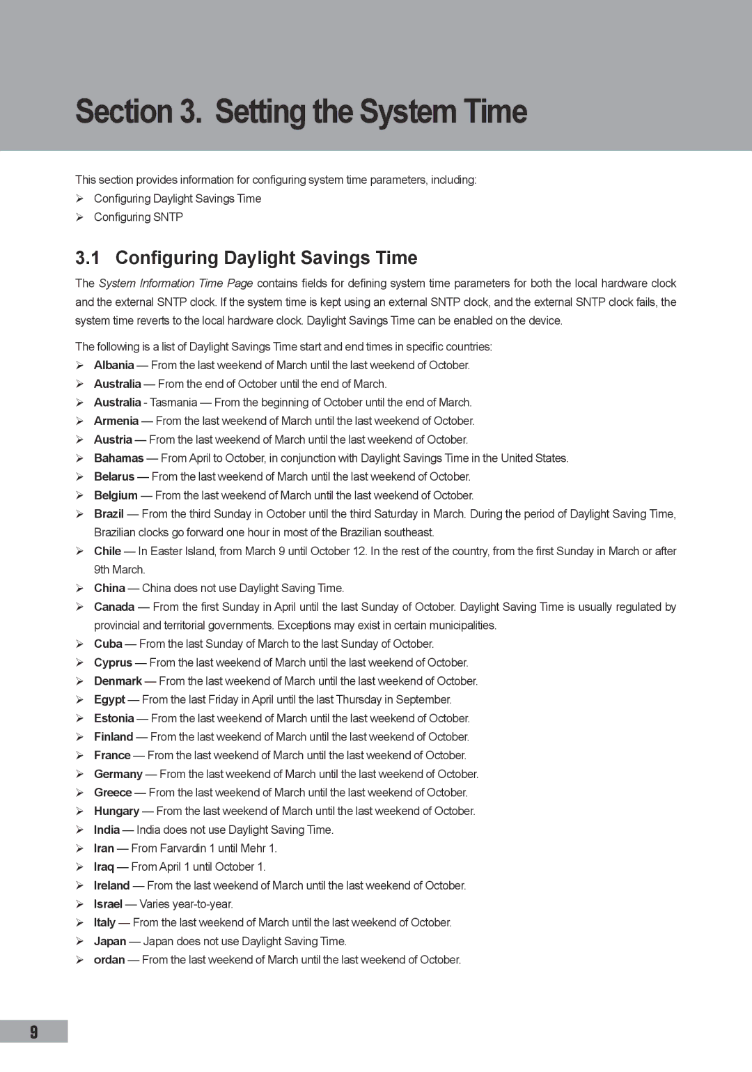 TP-Link TL-SL3428, TL-SL3452, TL-SG3109 manual Setting the System Time, Configuring Daylight Savings Time 