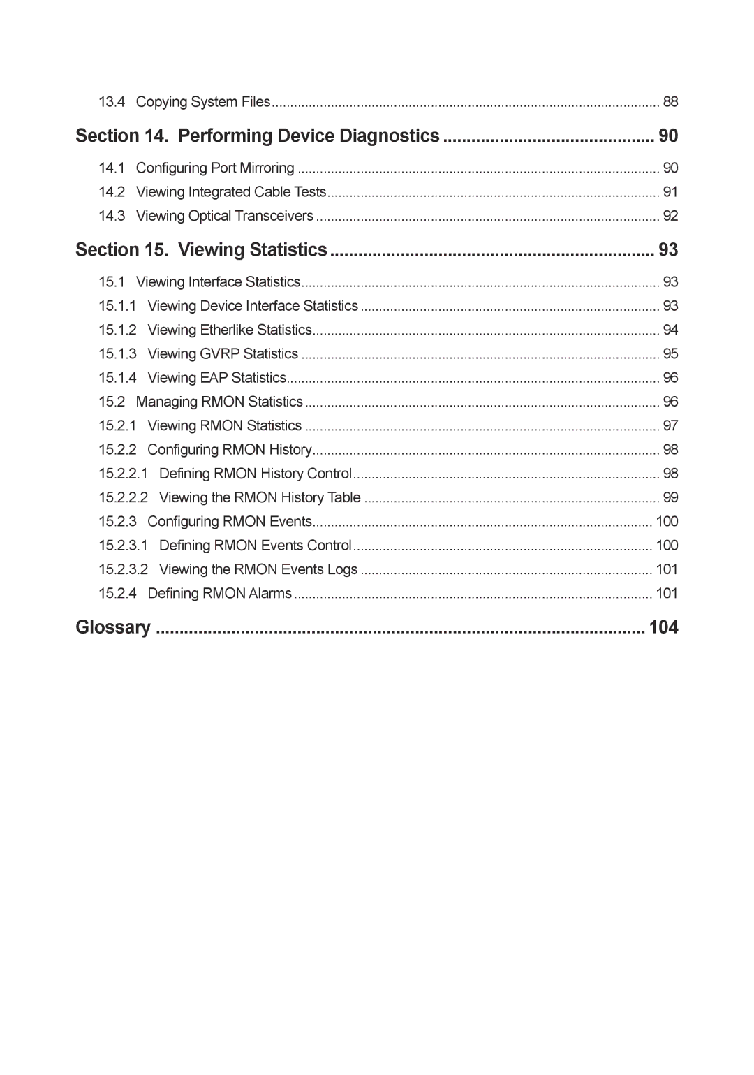 TP-Link TL-SL3428, TL-SL3452, TL-SG3109 manual Viewing Statistics, Glossary 