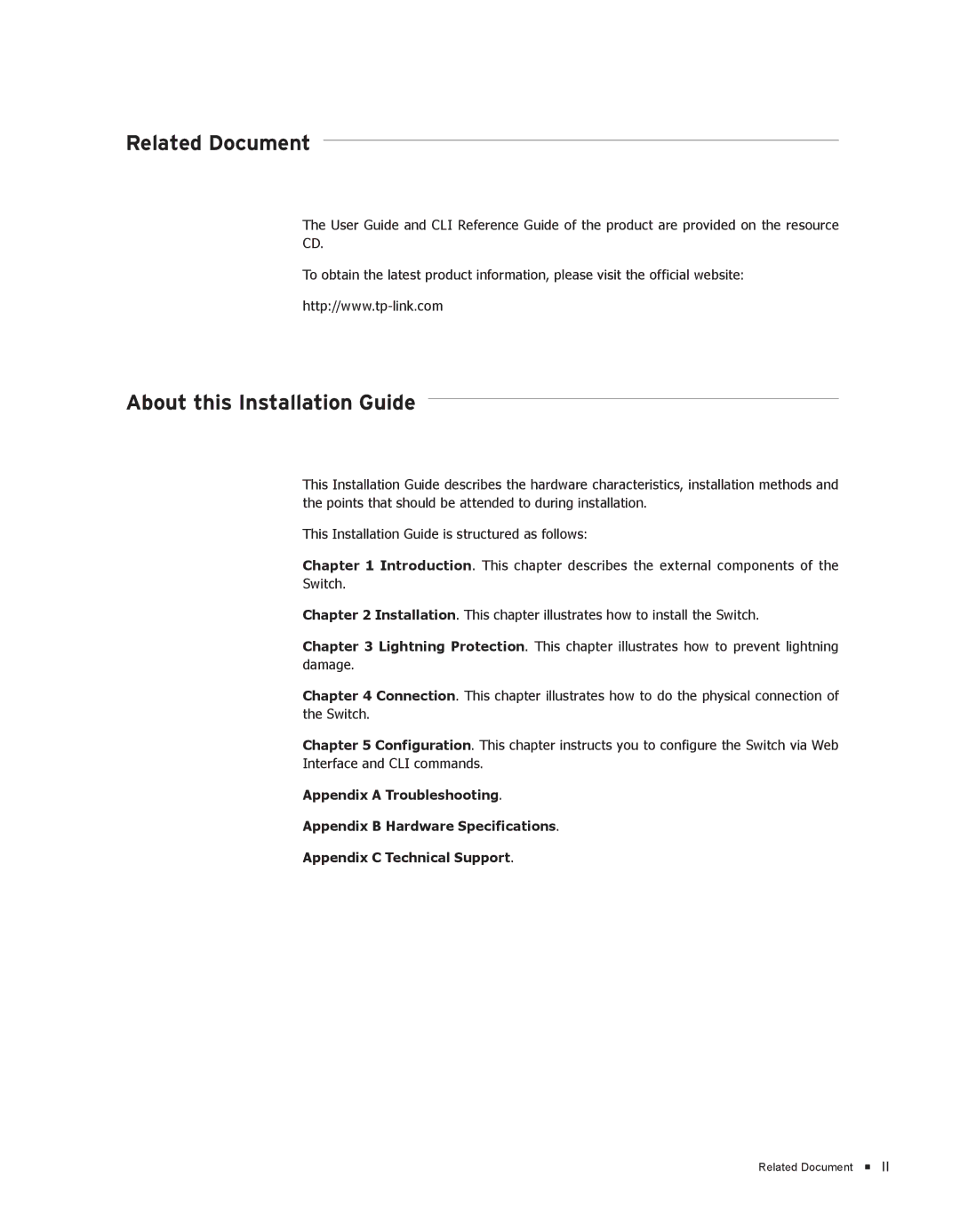 TP-Link TL-SL3428, TL-SL3452 manual Related Document 