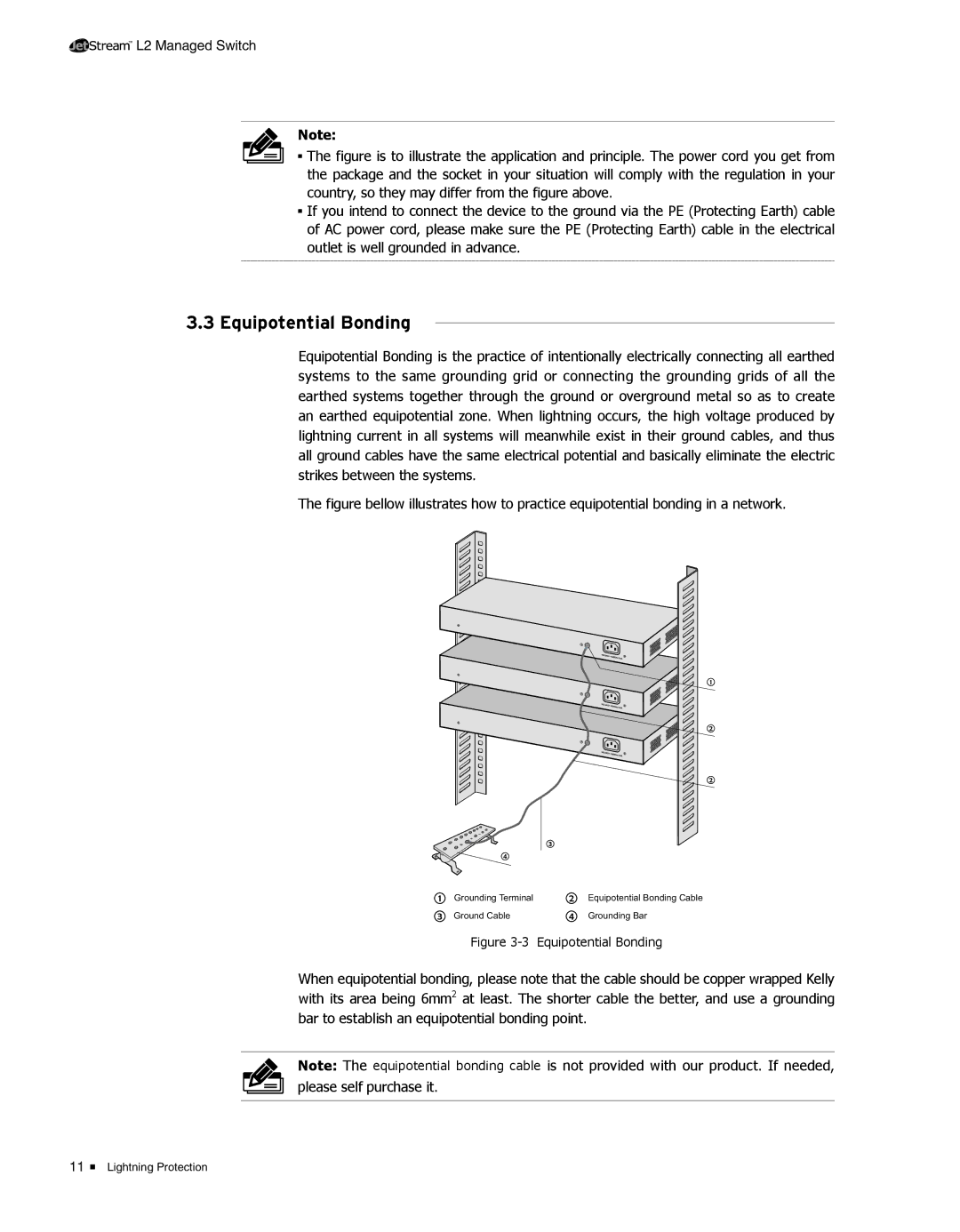 TP-Link TL-SL5428E manual 3333Equipotential Bonding 