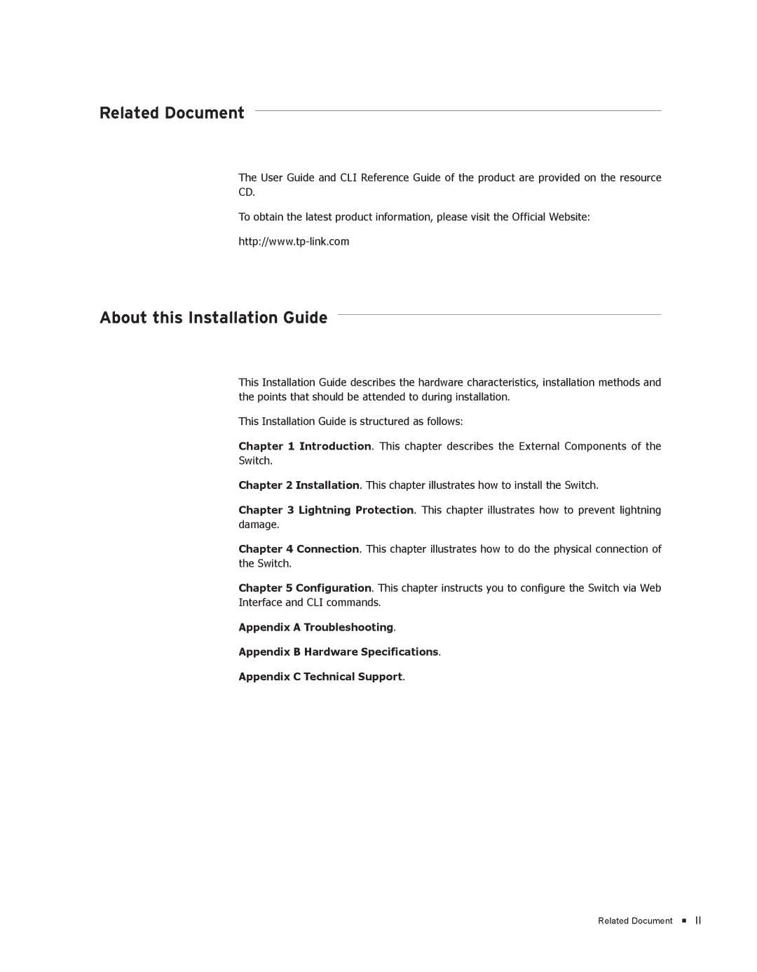 TP-Link TL-SL5428E manual Related Document 