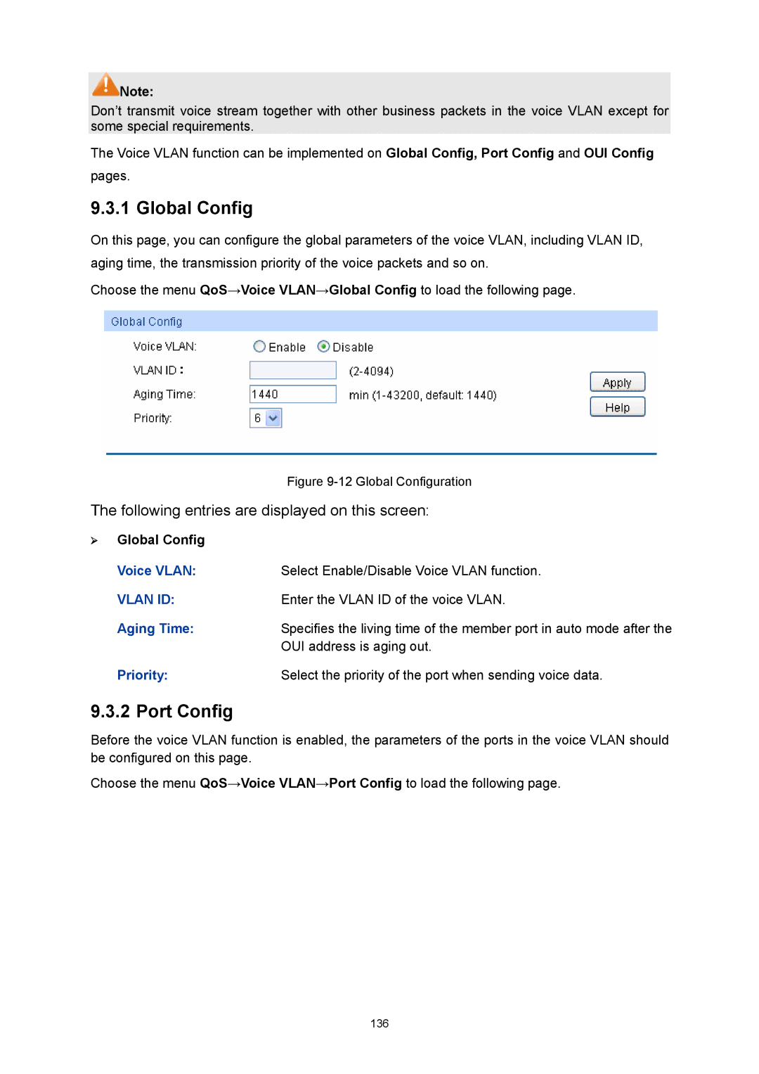 TP-Link TL-SL5428E manual Global Configuration 