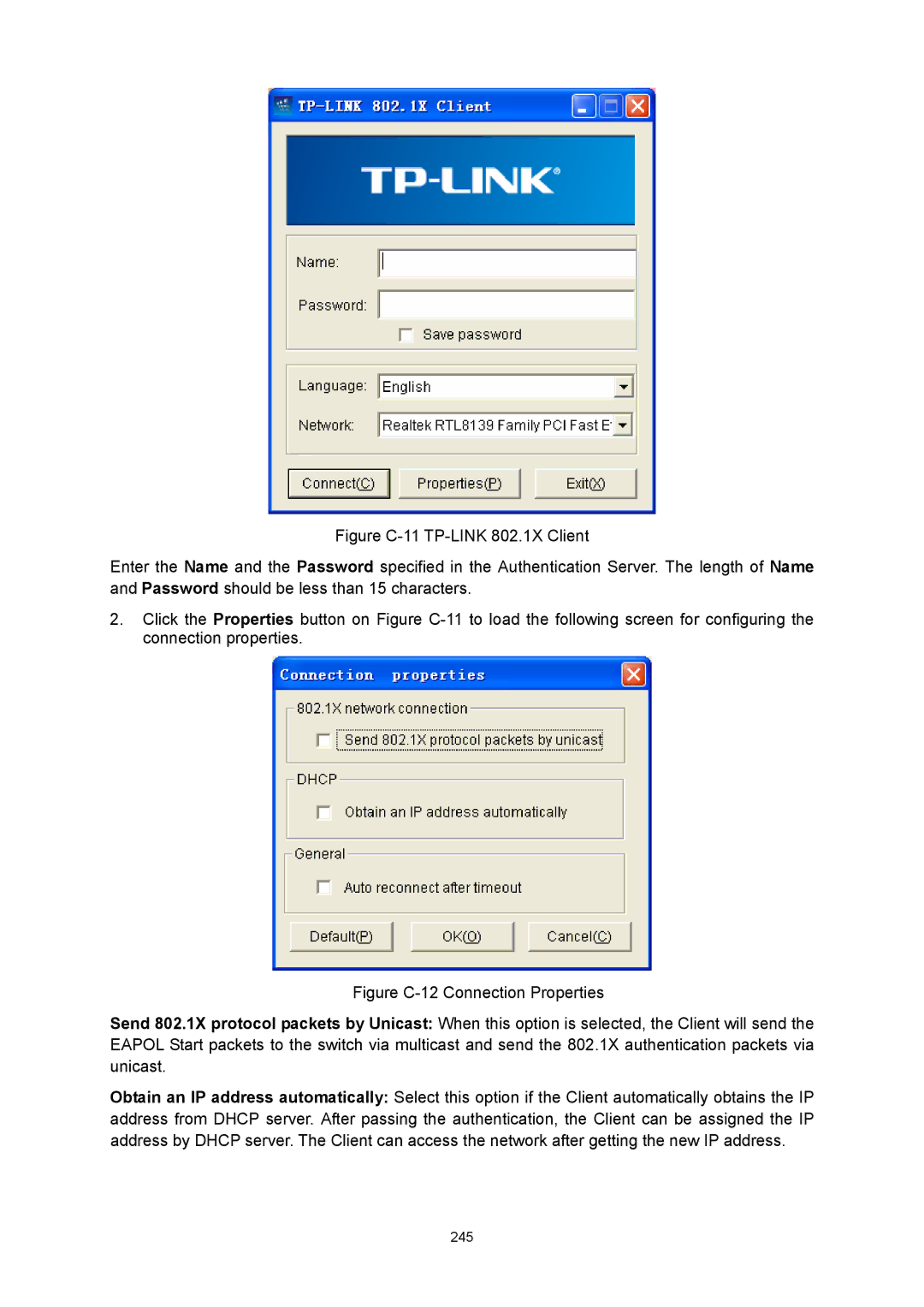 TP-Link TL-SL5428E manual 245 