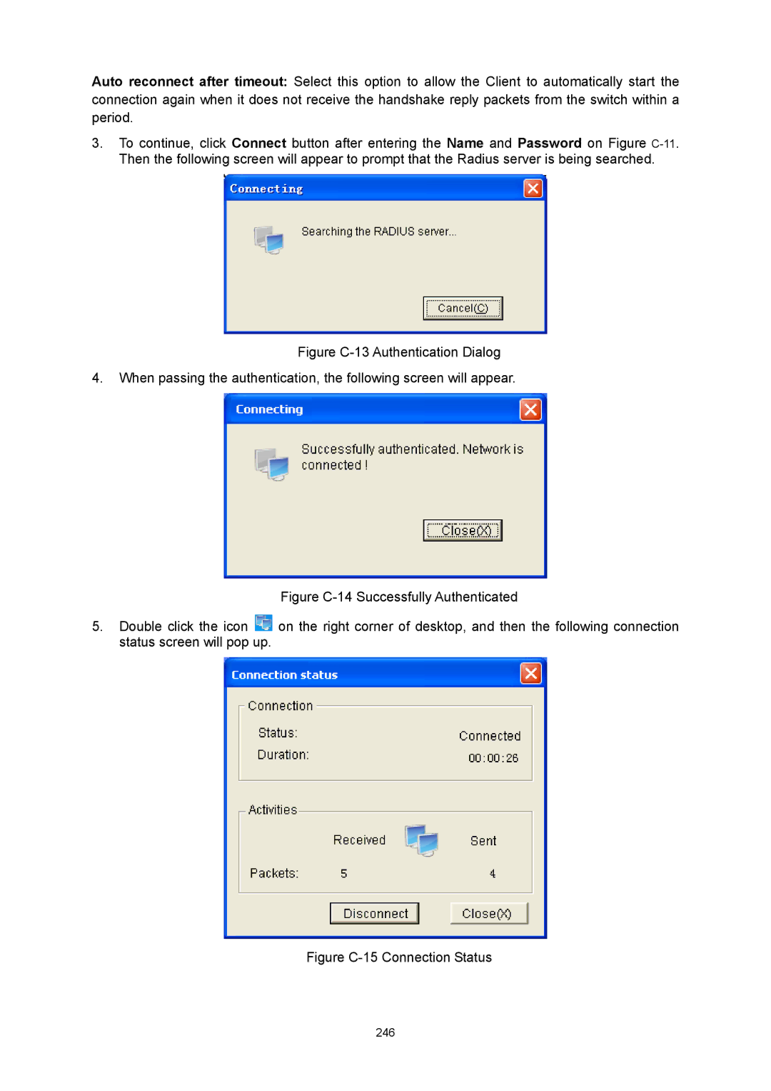 TP-Link TL-SL5428E manual Figure C-15 Connection Status 