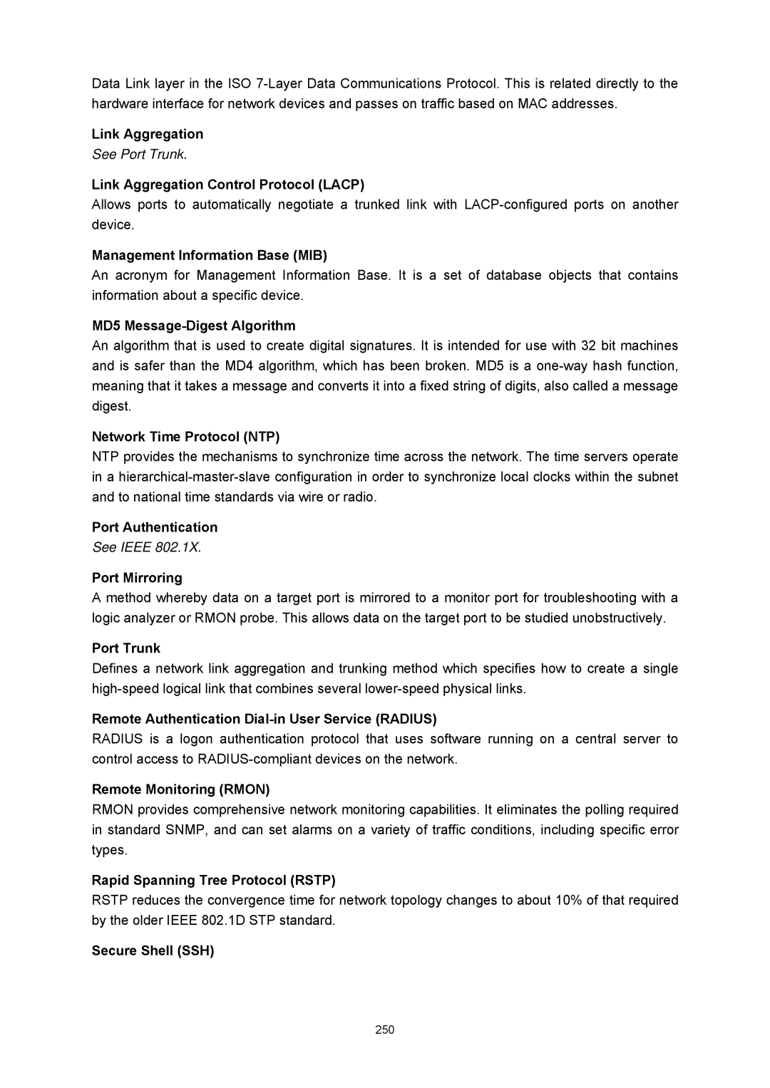 TP-Link TL-SL5428E Link Aggregation Control Protocol Lacp, Management Information Base MIB, Network Time Protocol NTP 