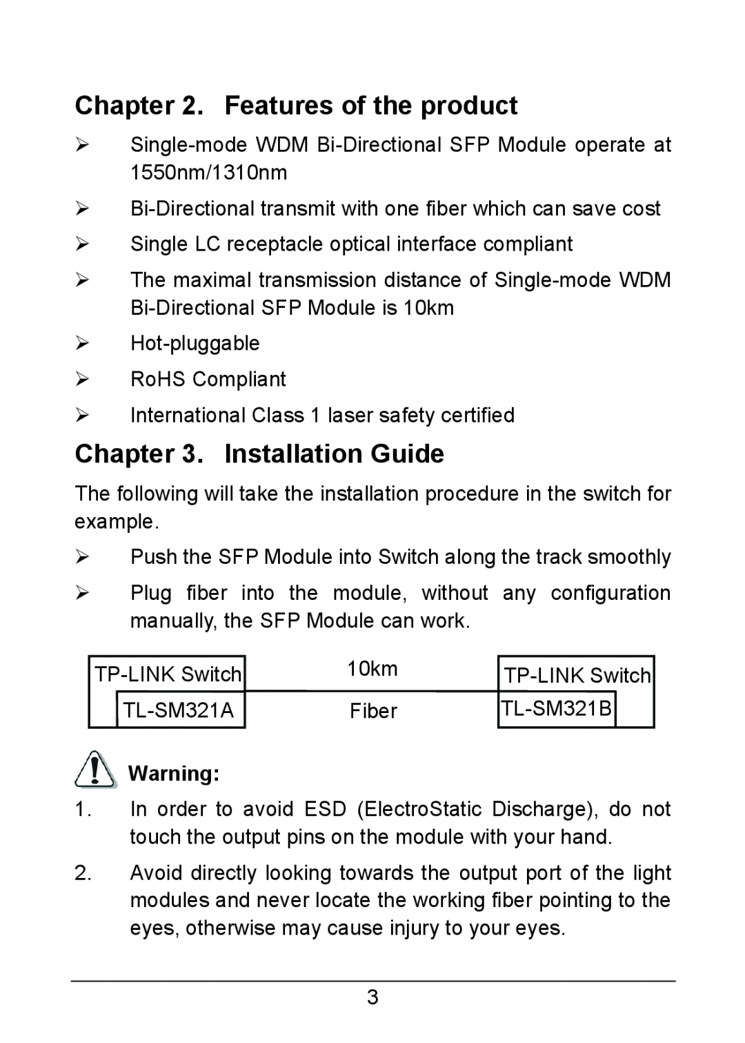 TP-Link TL-SM321A, TL-SM321B manual Features of the product, Installation Guide 