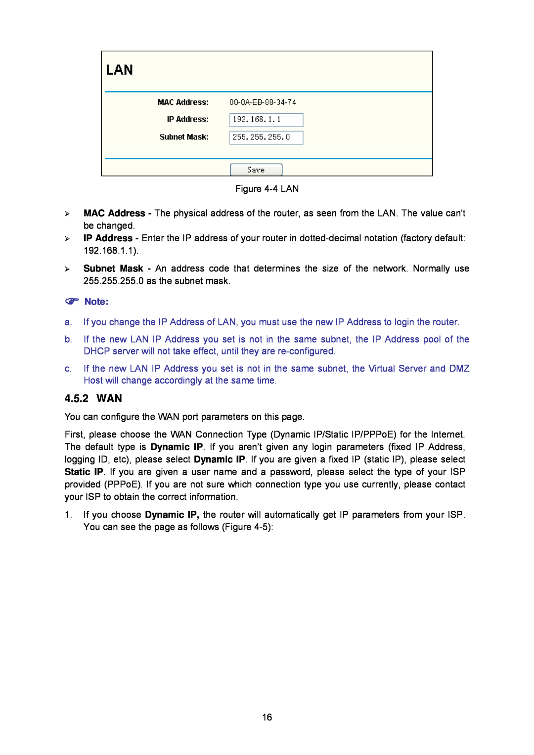 TP-Link TL-WA5110G manual 4.5.2 WAN 