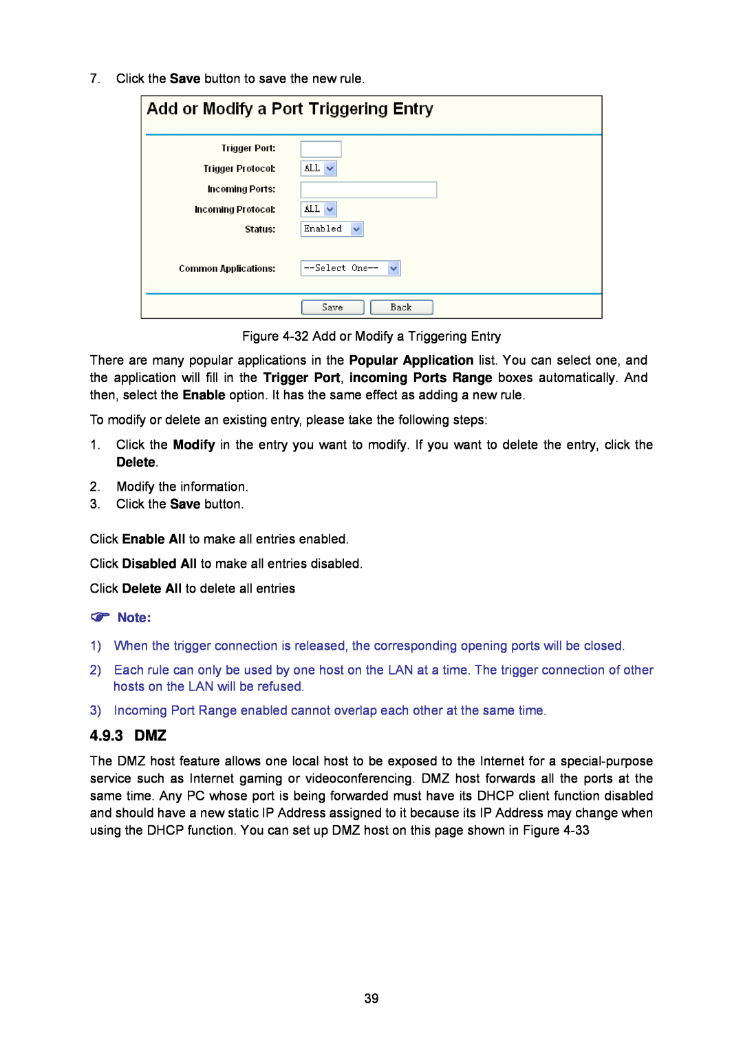 TP-Link TL-WA5110G manual 4.9.3 DMZ 