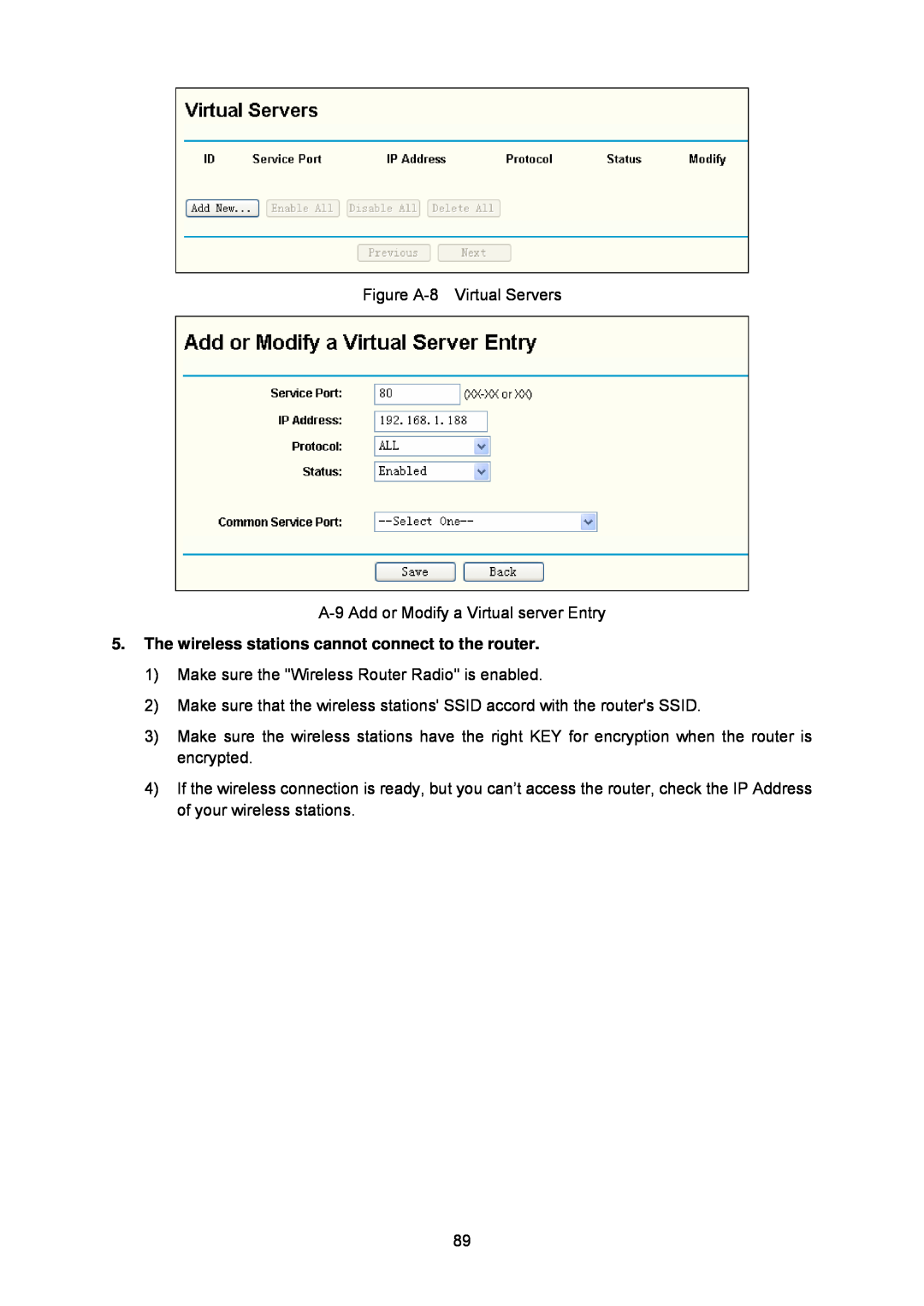 TP-Link TL-WA5110G manual The wireless stations cannot connect to the router 