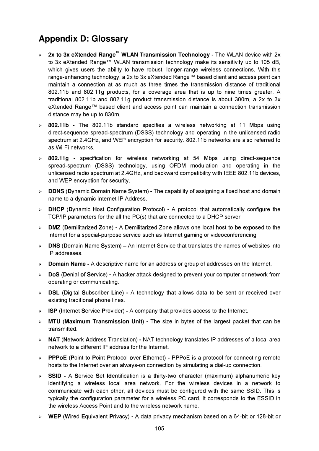 TP-Link TL-WA5210G manual Appendix D Glossary 