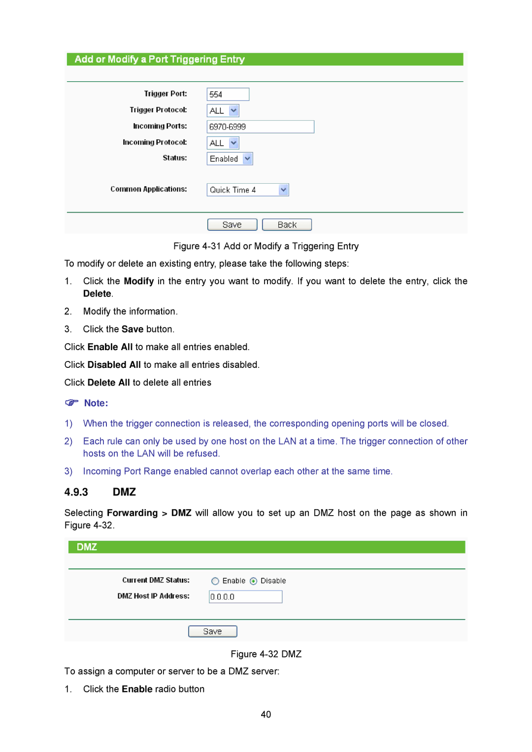 TP-Link TL-WA5210G manual 3 DMZ 