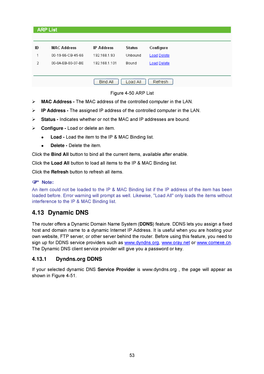 TP-Link TL-WA5210G manual Dynamic DNS, Dyndns.org Ddns 