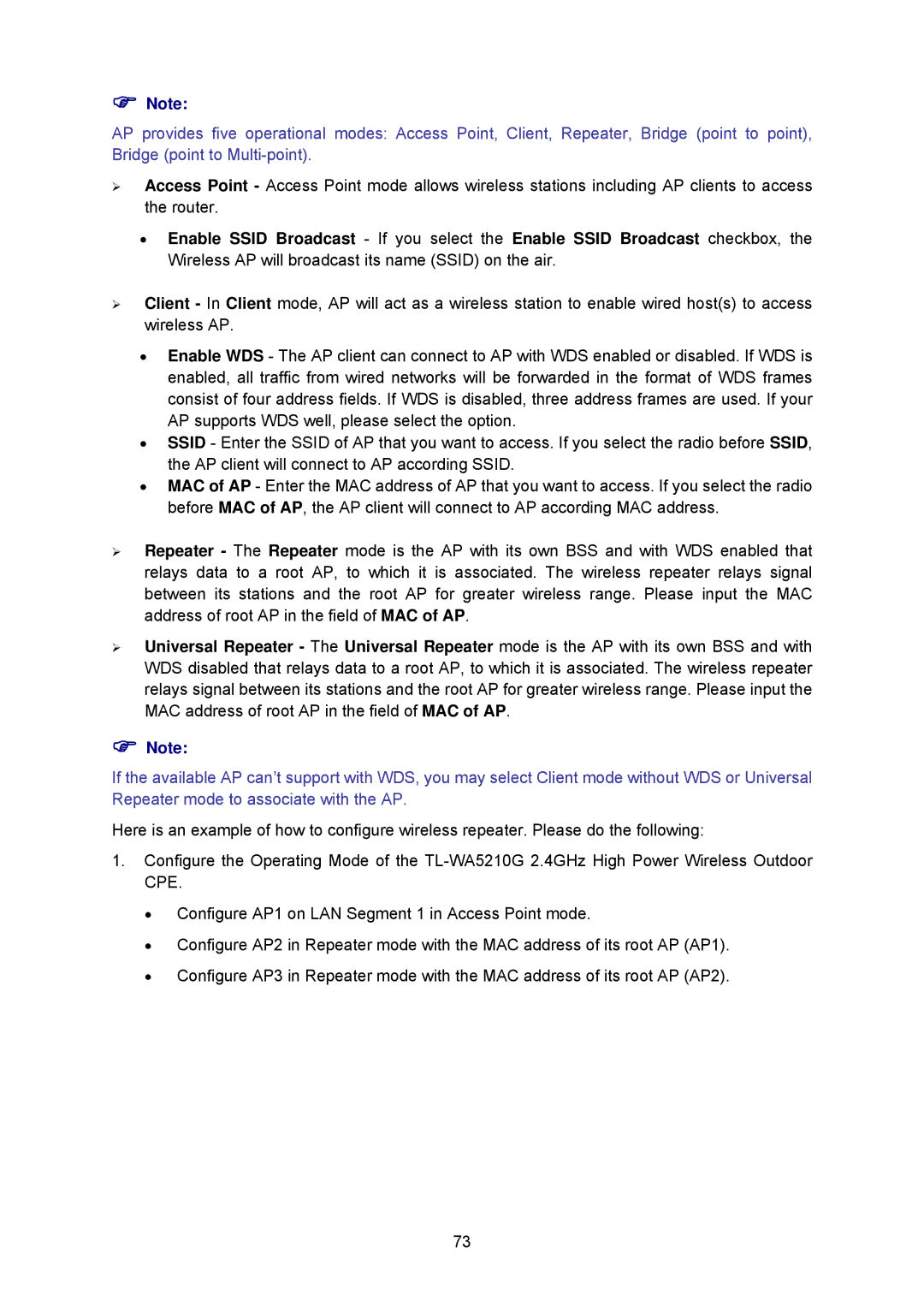 TP-Link TL-WA5210G manual 