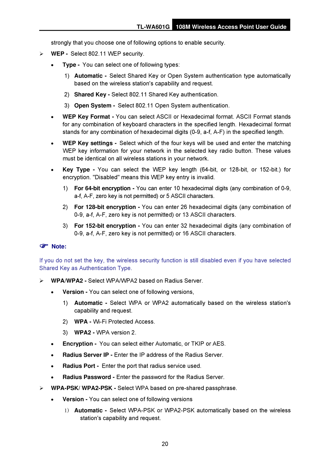 TP-Link manual TL-WA601G108M Wireless Access Point User Guide 