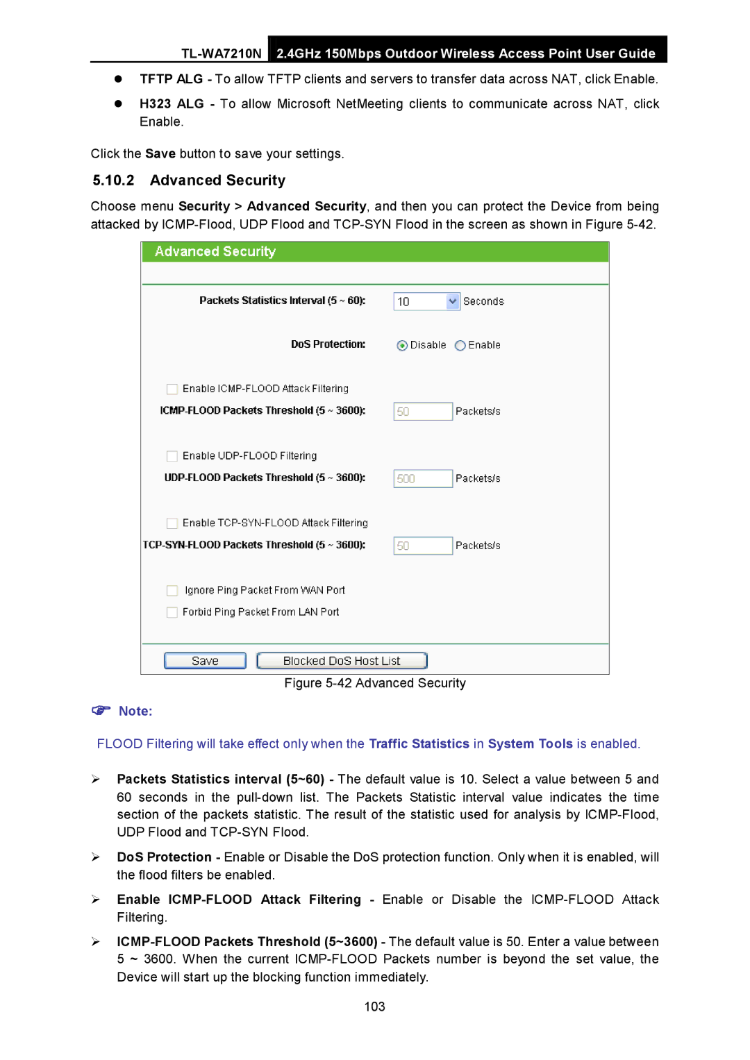 TP-Link TL-WA7210N manual Advanced Security 