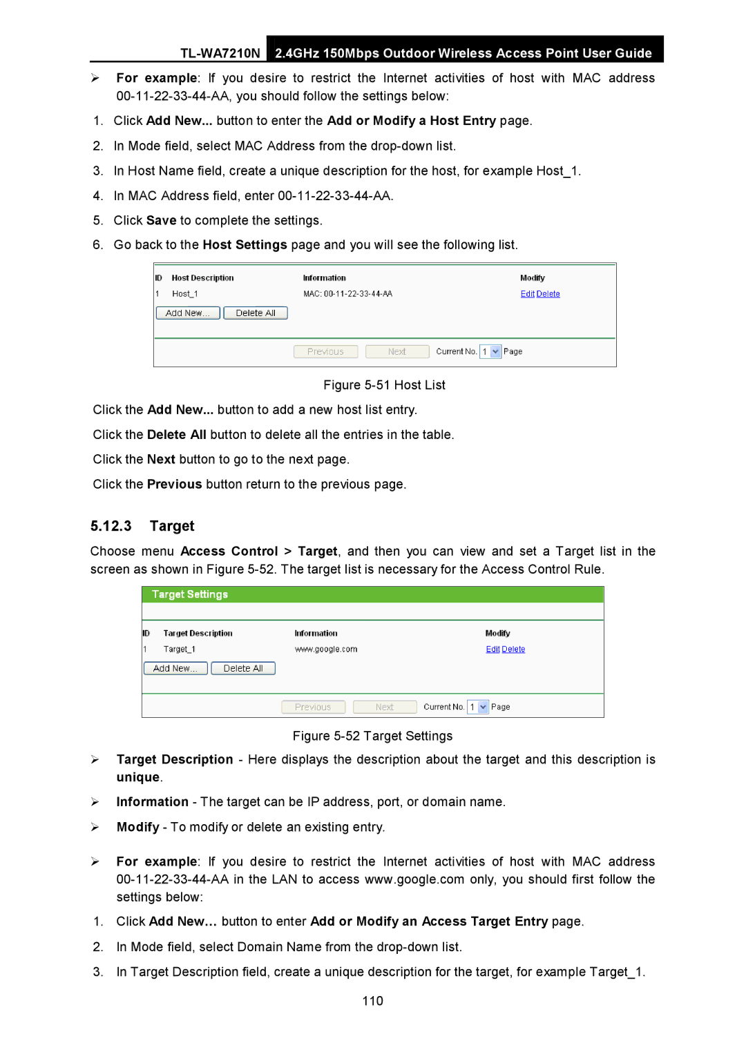 TP-Link TL-WA7210N manual Target 