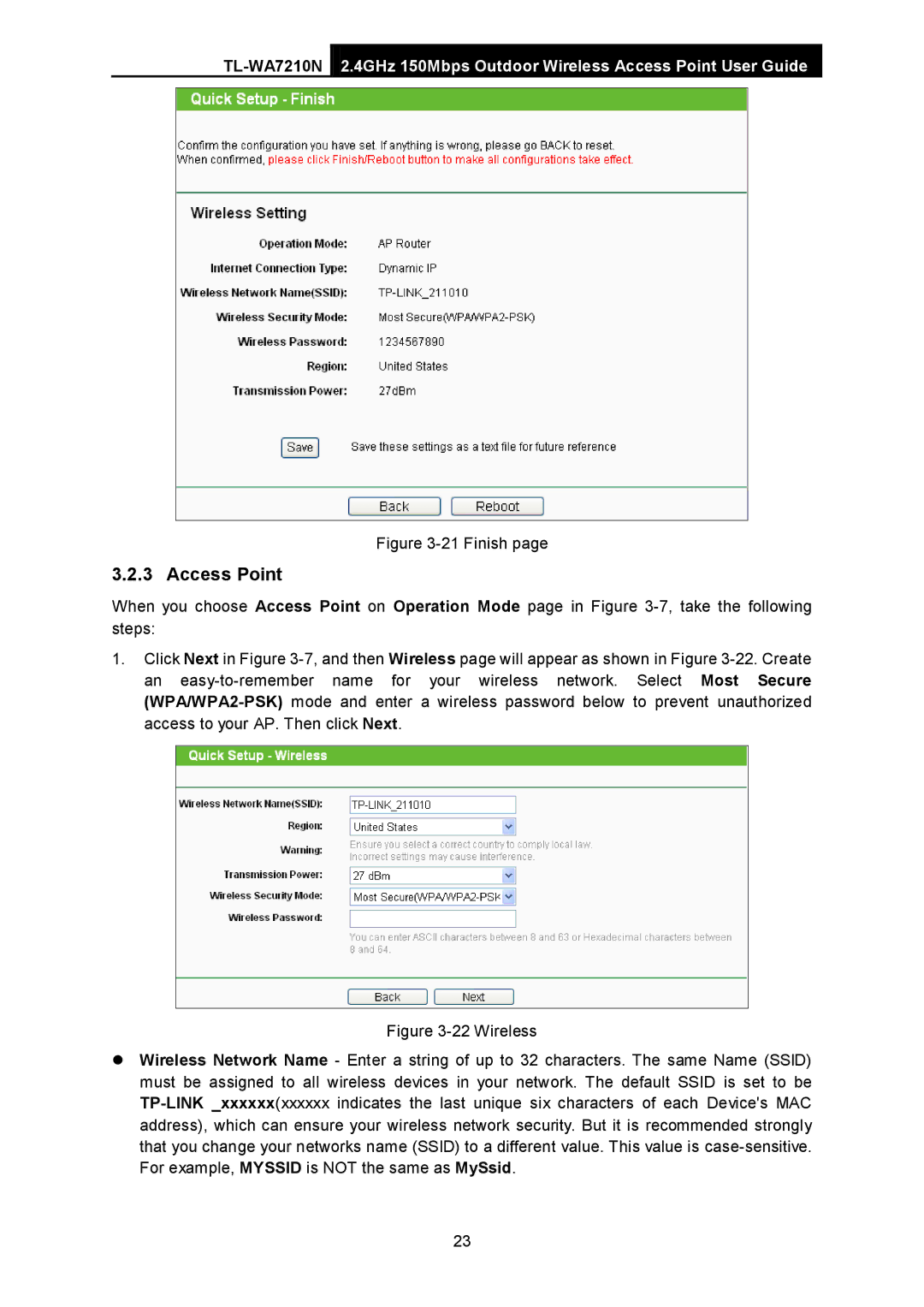 TP-Link TL-WA7210N manual Finish 