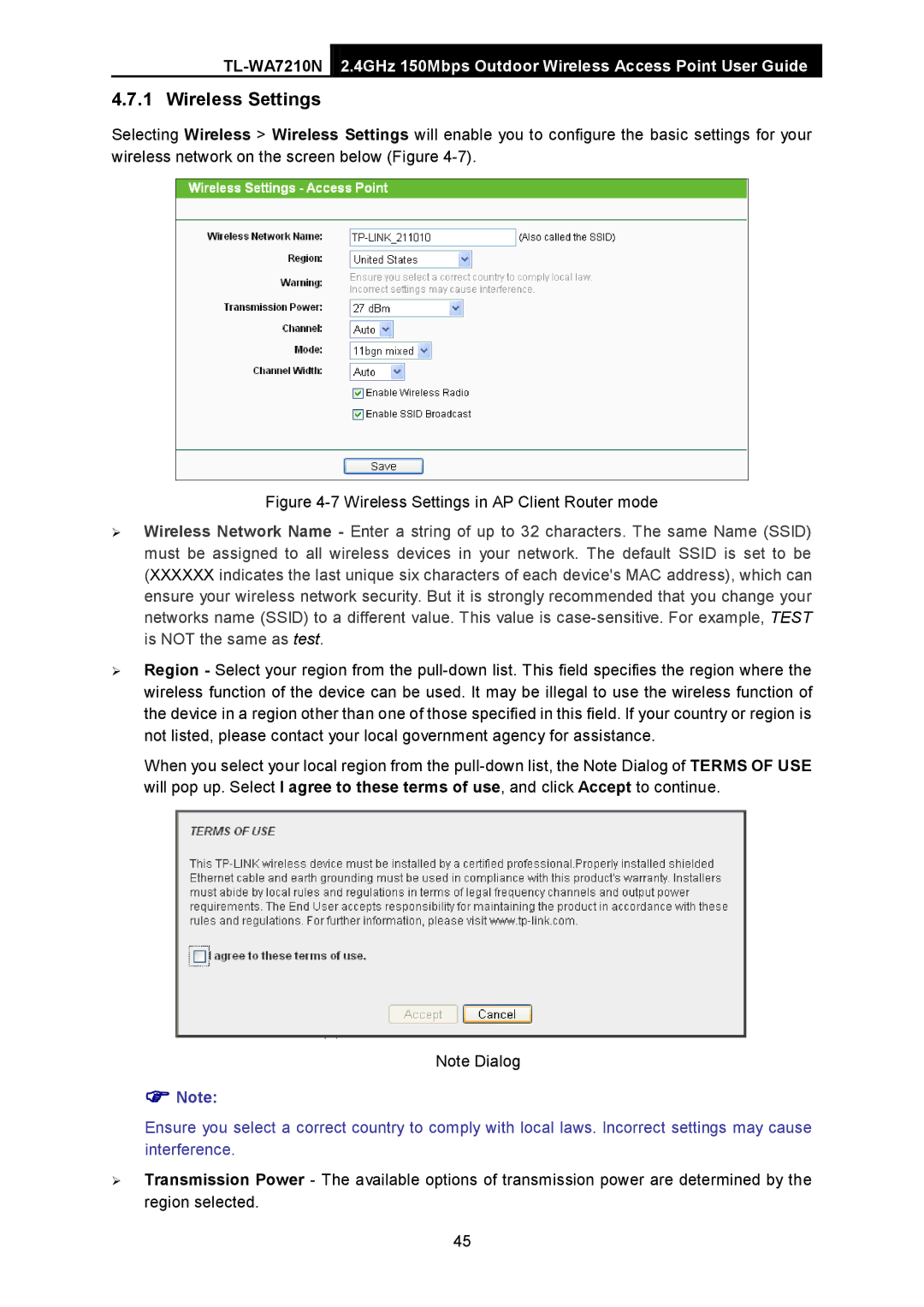 TP-Link TL-WA7210N manual Wireless Settings in AP Client Router mode 