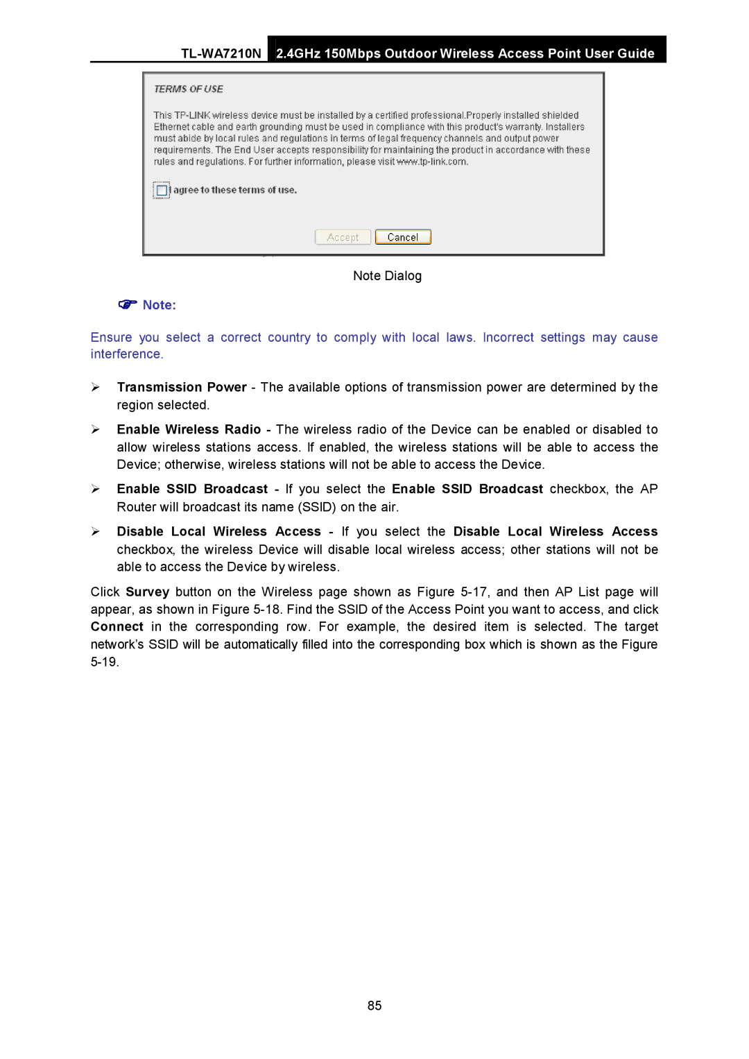 TP-Link TL-WA7210N manual 4GHz 150Mbps Outdoor Wireless Access Point User Guide 