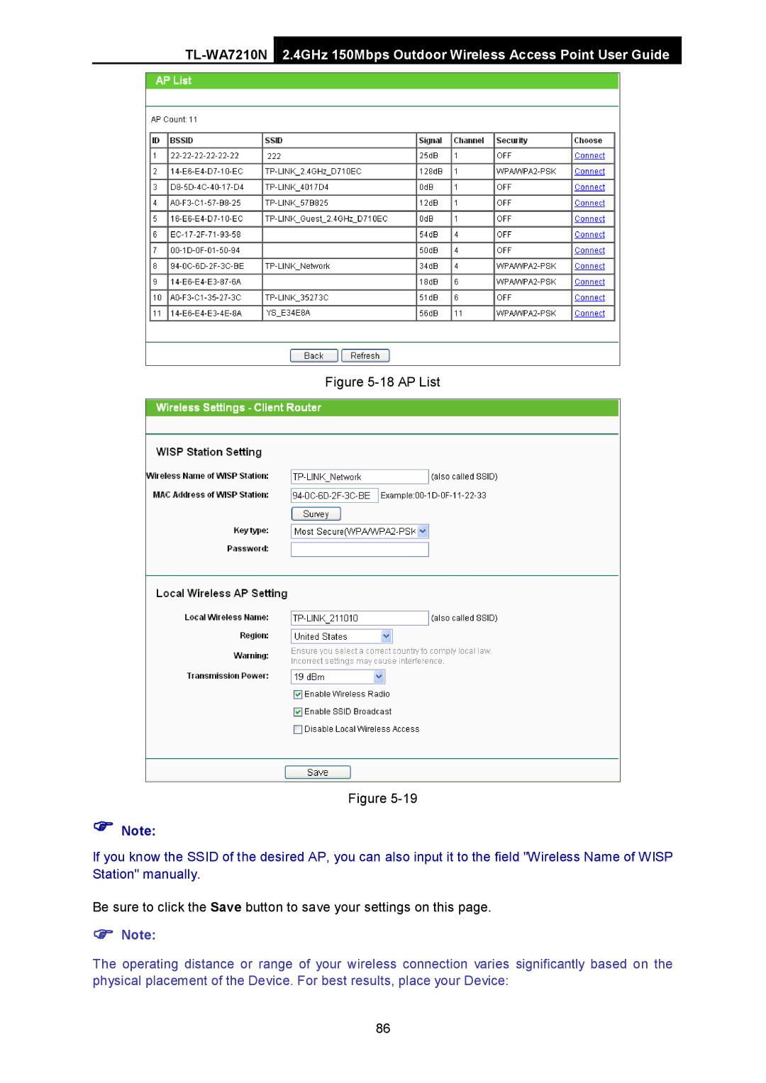 TP-Link TL-WA7210N manual AP List 