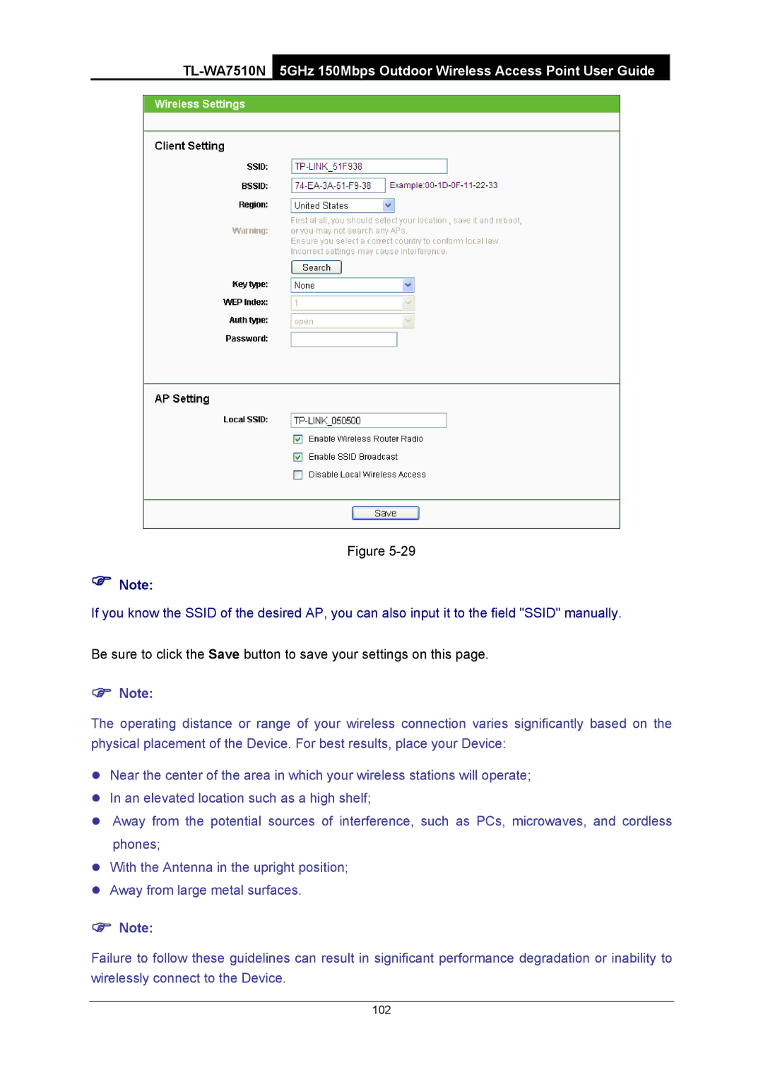 TP-Link TL-WA7510N manual 102 