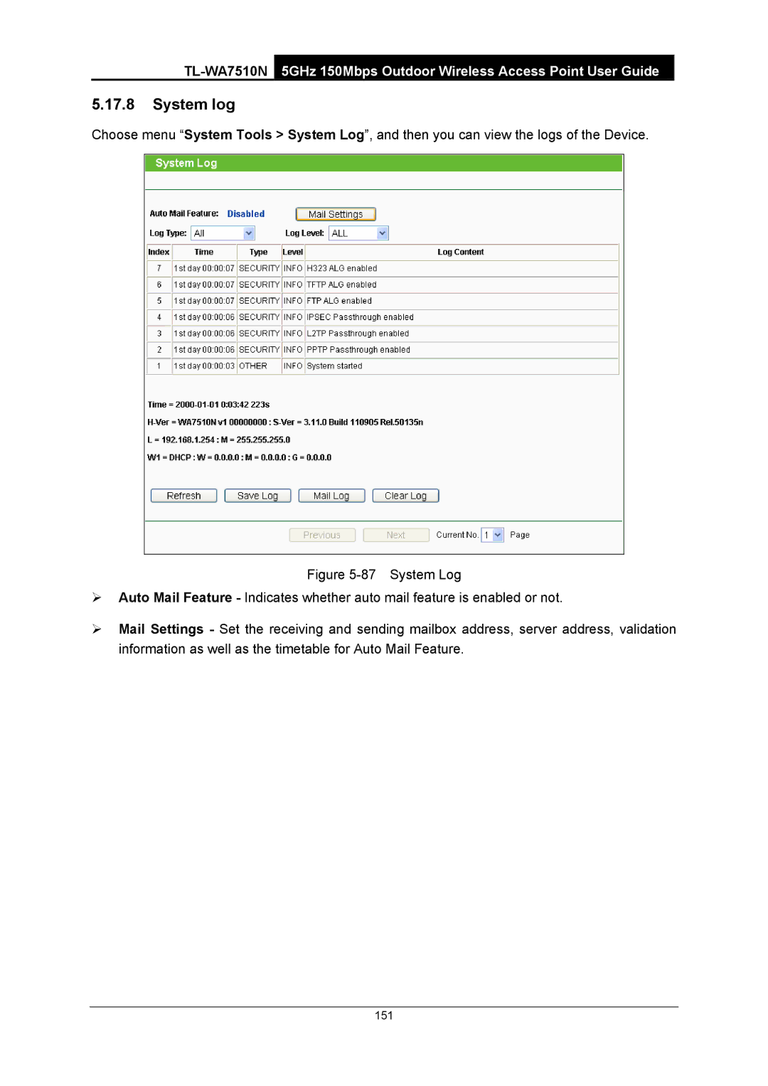 TP-Link TL-WA7510N manual 151 