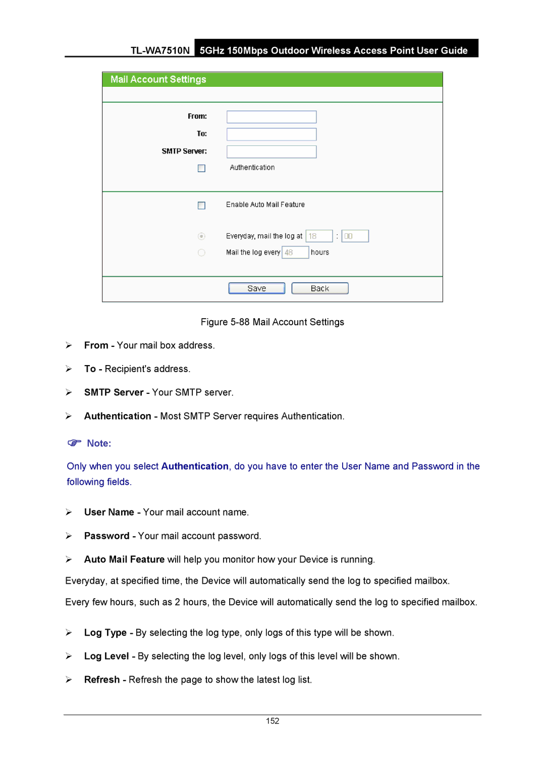 TP-Link TL-WA7510N manual 152 