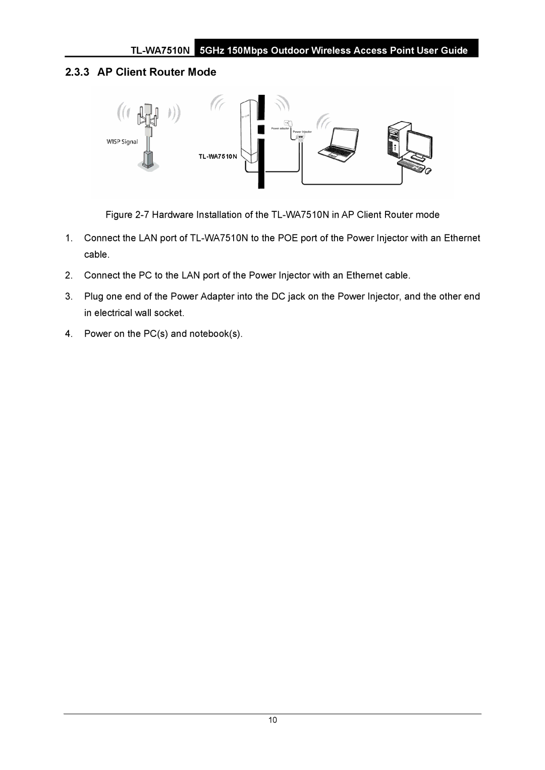 TP-Link TL-WA7510N manual AP Client Router Mode 