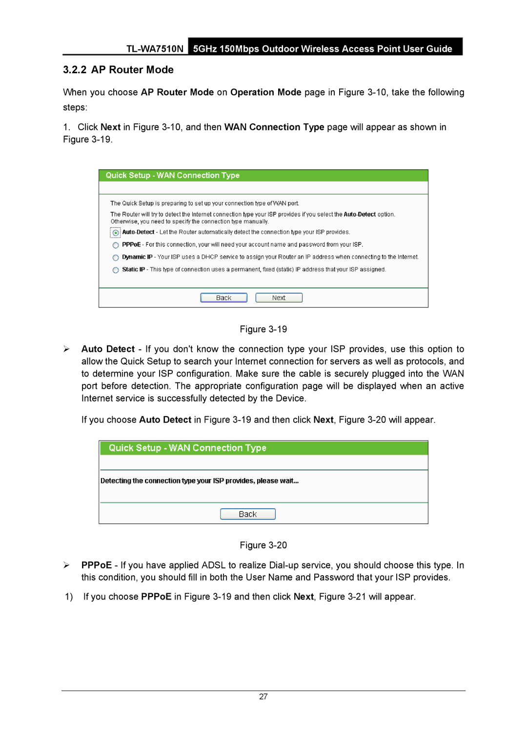 TP-Link TL-WA7510N manual AP Router Mode 