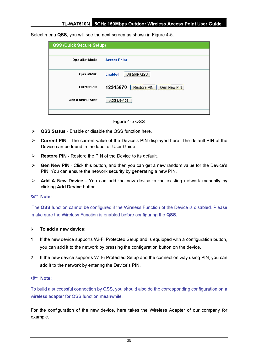 TP-Link TL-WA7510N manual ¾ To add a new device 